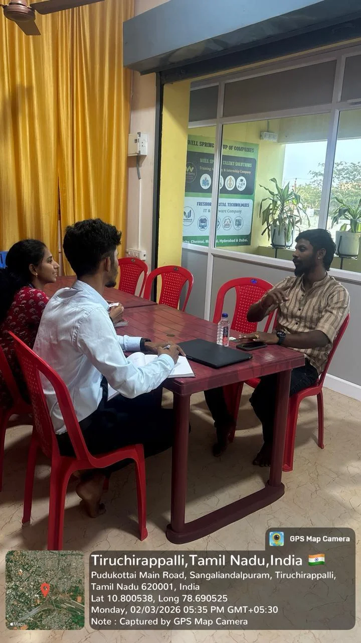 Freshora team members communicating and supporting one another