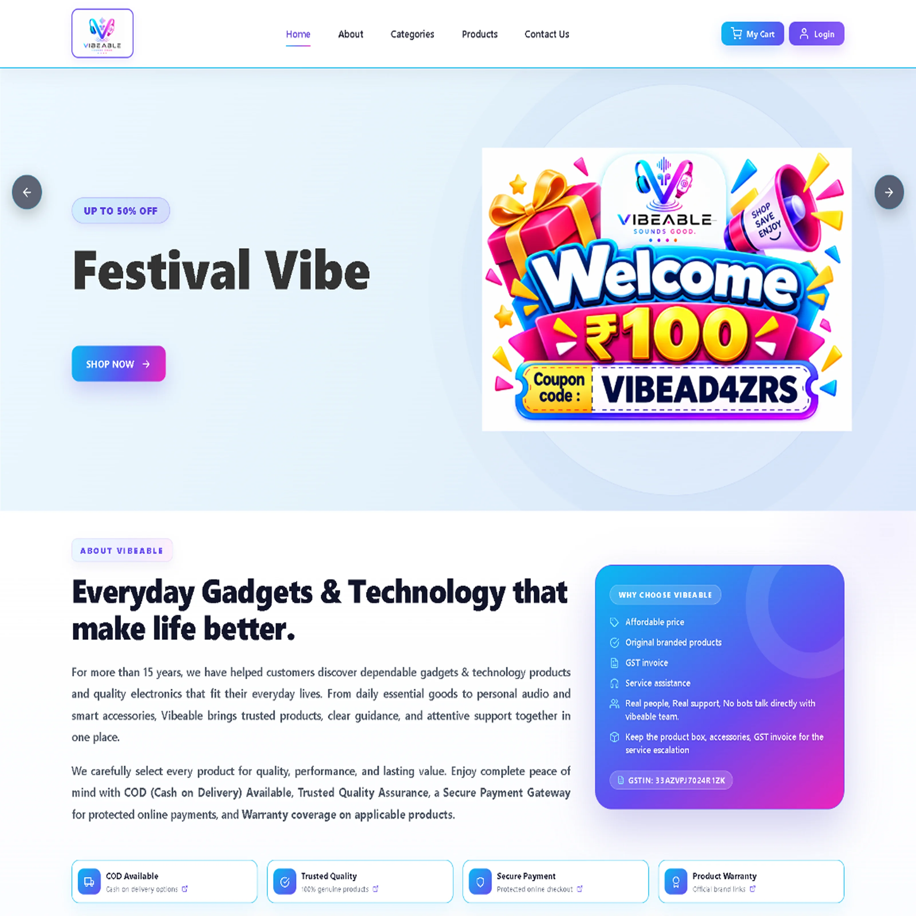 Vibeable website