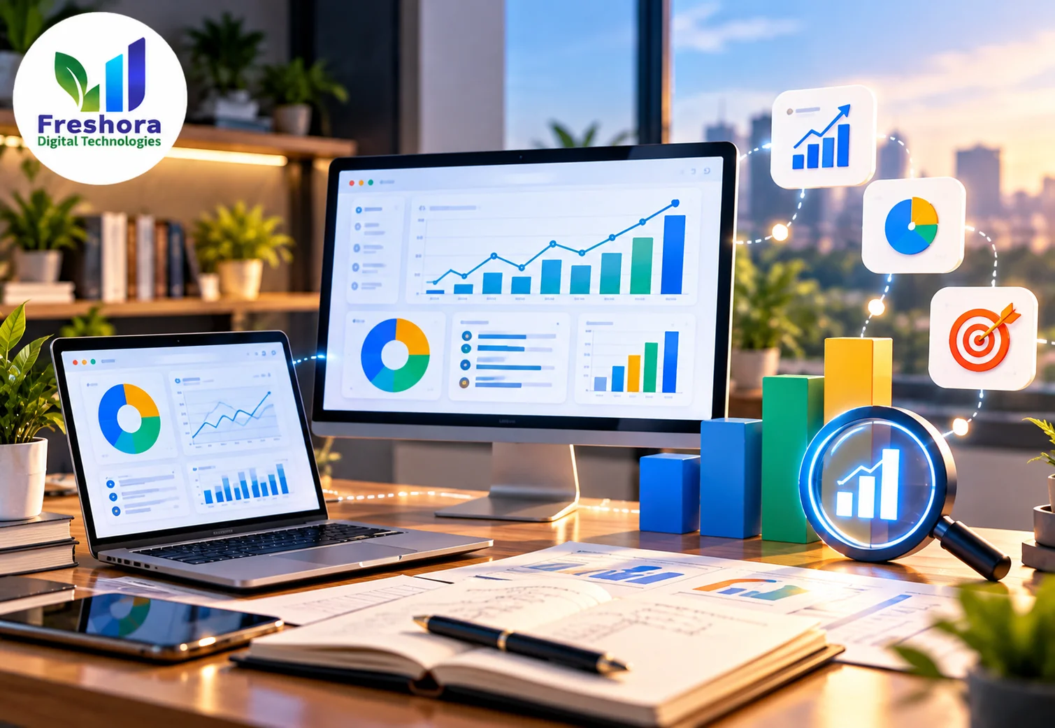 Digital marketing reporting with campaign and enquiry performance indicators