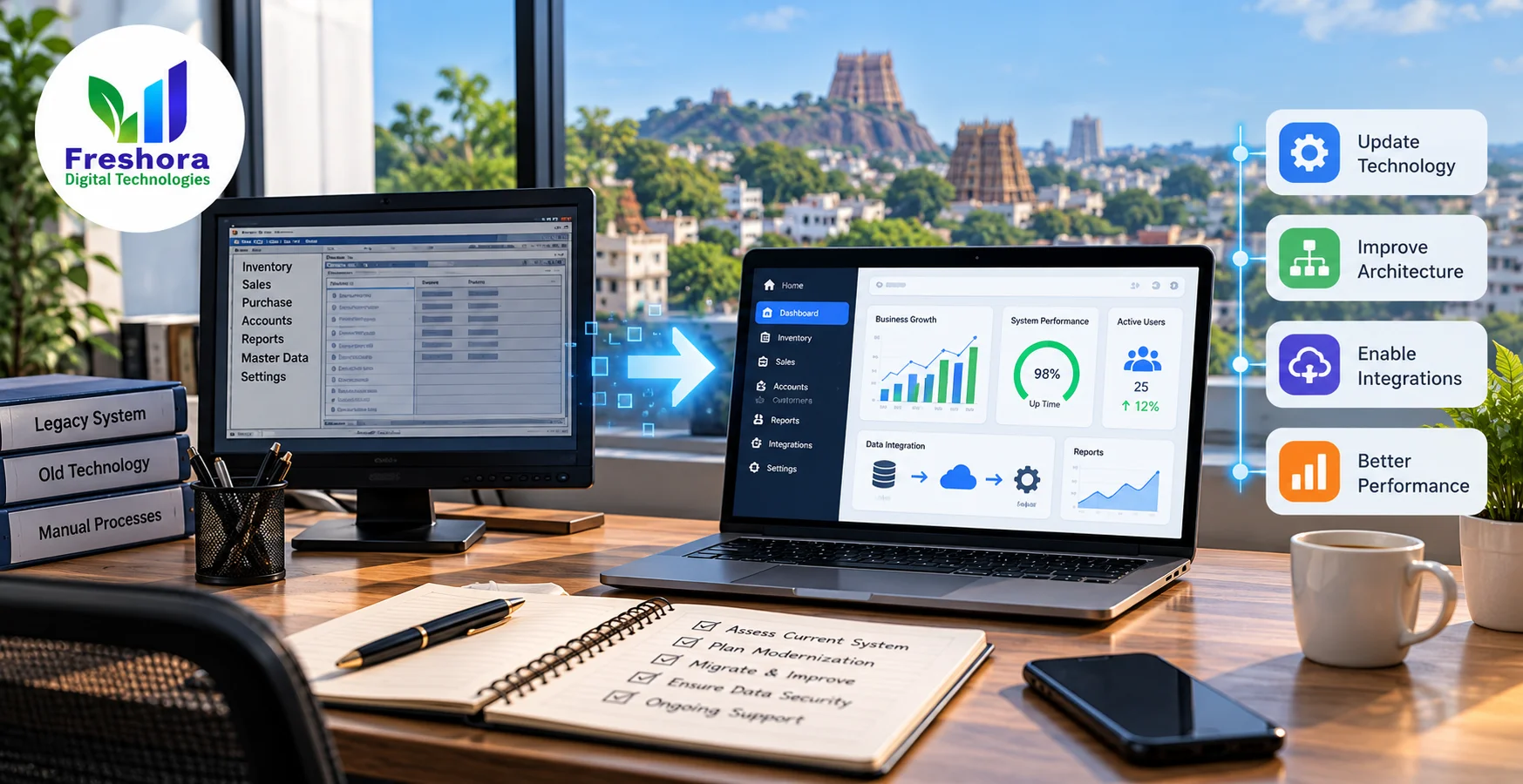 Existing business software being assessed for a phased modernization project in Trichy