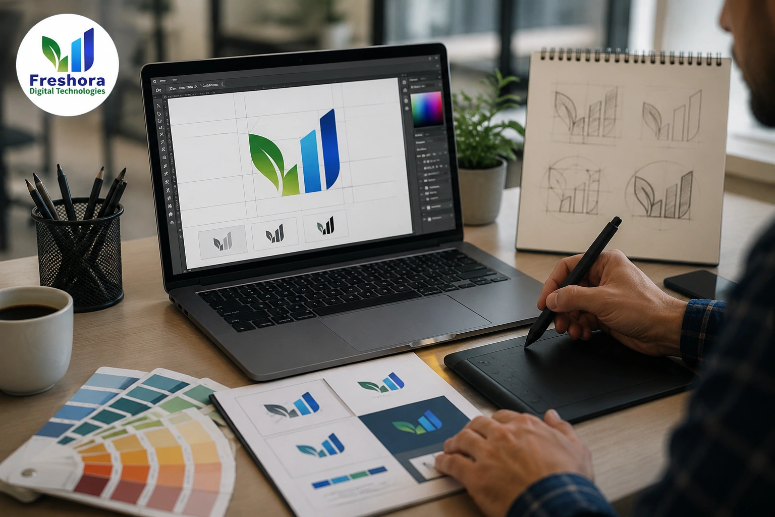 Logo design and brand identity materials by Freshora in Trichy