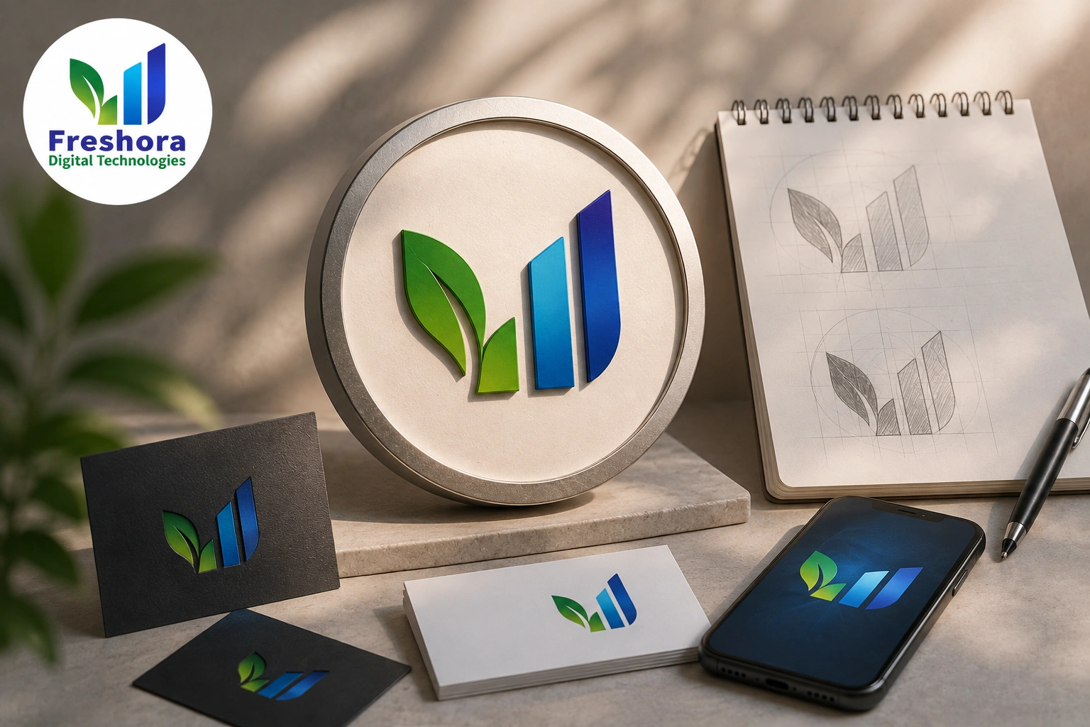 Different logo styles designed for business brands in Trichy