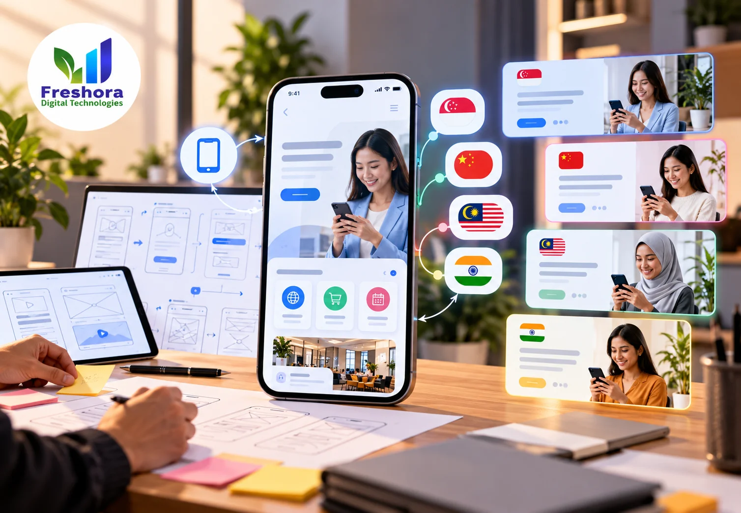 Mobile and multilingual UI UX design