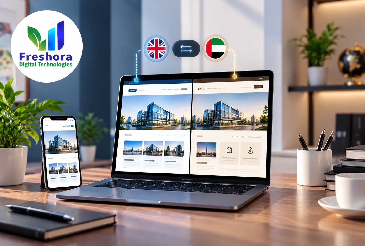 Arabic and English website development for Dubai businesses